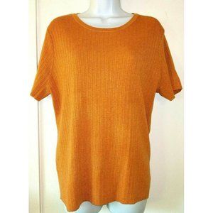 A NEW DAY NWT XX-Large Orange Rust Ribbed Viscose Blend Short Sleeve Knit Top